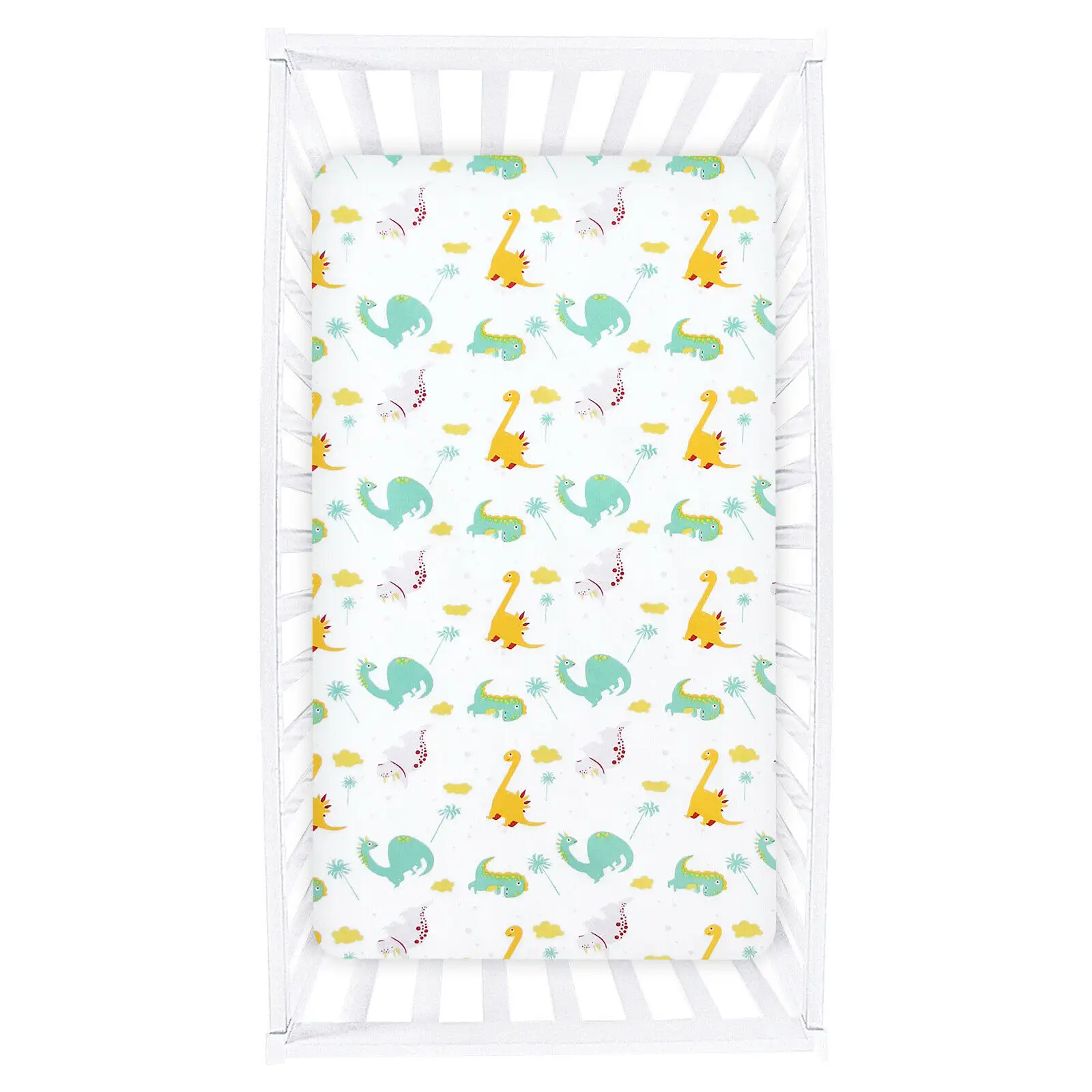 Custom Print Fitted Crib Sheet, 100% Organic Cotton Muslin Baby Crib Sheets for Standard Kid and Toddler Mattresses