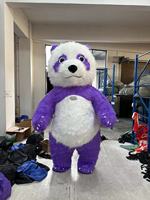Costume de Mascotte Gonflable Amusant pour Adultes, Panda Violet, pour Fêtes Cosplay et Spectacles, avec Batterie, pour Hommes et Femmes, Vente en Gros