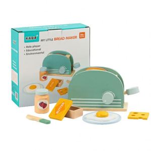 Novedades en Juguetes de Cocina para Niños, Juego de Imitación, Máquina para Hacer Pan de Juguete, Tostadora de Madera - Product Image 1