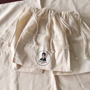 Sac à savon en coton naturel écologique, sac en filet, pochette en maille, sacs à savon recyclables en coton, sac à cordon en maille pour le bain et la douche - Product Image 3