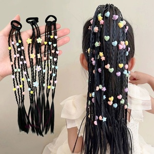 Fascia per capelli da ragazza con <span class=keywords><strong>trecce</strong></span> stile boxe, graziosa e alla moda, con <span class=keywords><strong>trecce</strong></span> a coda di cavallo alta e decorazioni a stella e a cuore, parrucca con <span class=keywords><strong>trecce</strong></span> - Product Image 2