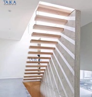 Holztreppe Klasse schwimmende Treppen Hartholz stufen Design Holz Treppenstufen für schwimmende Treppen