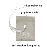 Pochette en microfibre pour bijoux, sac d'emballage pour collier, avec logo personnalisé imprimé