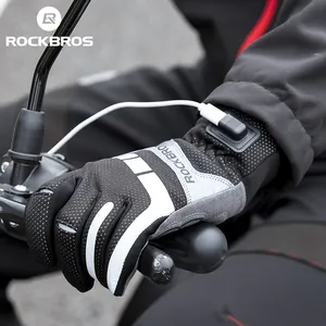 ROCKBROS Uni-Sex Winter SBR Stoß fester Touchscreen USB beheizte Handschuhe Outdoor Fahrrad Fahrrad handschuh
