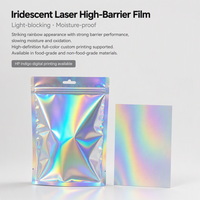 Sac en BOPP auto-adhésif holographique laser pour livraison express de mascara, rouge à lèvres, vêtements, accessoires, cosmétiques