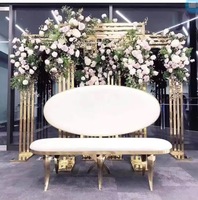 Arche carrée dorée en métal pour événements de mariage, support de fleurs, toile de fond pour décorations de mariage