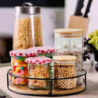 Organisateur de table pour pâtes, céréales, collations, rangement de cuisine rotatif à 360°