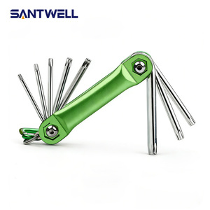 Juego de Llaves Allen Plegables Santwell de 8 Piezas, Llaves Hexagonales de Acero Cromado con Gancho Mosquetón para Reparaciones DIY - Product Image 3
