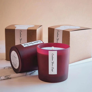AIKUN - Juego de Velas Aromáticas de Cera de Soja en Vasos de Vidrio Esmerilado Rojo, Estilo Moderno - Product Image 1