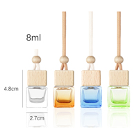 OEM ODM 8ML 10ml Mini Flacon Diffuseur de Parfum Carré Dégradé Coloré pour Voiture, à Suspendre, Portable, avec Bouchon en Bois