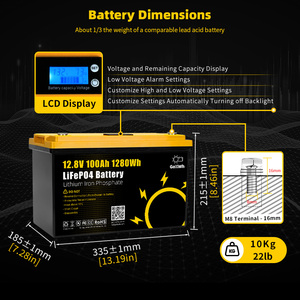 Batterie LiFePO4 GoKWh 24V 25.6V 100Ah 200Ah, durée de vie 4000 cycles, durée de vie 10 ans, BMS intégré, pour camping-car et camping. - Product Image 4
