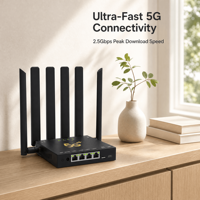 Routeur CPE 5G intérieur NR800 WiFi-6 double bande Qualcomm X55 avec emplacement pour carte SIM débloqué, ports Gigabit, modem hotspot sans fil 5G