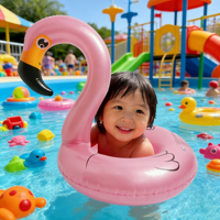 Aufblasbarer PVC-Flamingo-Schwimmring Tragbare Pool-Luftmatratze für Kinder Strand- und See-Nutzung