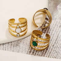 Bagues réglables de style bohème rétro Gaovo, plaquées or 18 carats haut de gamme, résistantes au ternissement, en acier inoxydable pour femmes