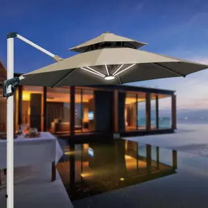 New Design Customizable and Foldable Outdoor Heavy Duty Cantilever Patio Umbrella - Ideal for Villa Beach