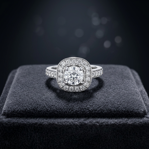 Anillo de Compromiso Solitario de Diamante Natural de 14K con Corte Brillante de 1CT, Certificado IGI, Halo Lateral, Joyería Fina de Lujo - Product Image 1