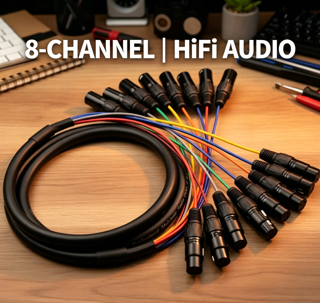 8 Channel XLR Snake Cable OFC Core Neutrik Style Connector Professional Stage Studio Audio Cable