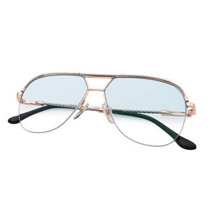 Lentes Transicionales Fotocromáticas Personalizadas TFB, Montura Completa, Doble Puente, Metal, Ovaladas, Gafas de Sol de Moda, Protección UV400, Unisex - Product Image 4