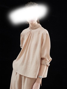 Completo casual rosa a due pezzi, vestibilità comoda, per donna, stile francese. - Product Image 3