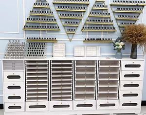 Nail Art Table Eyelash Nail Salon Nail Polish <b>Storage</b> Display Counter Medieval Style Walnut Color Solid Wood Nail Art <b>Cabinet</b> - Product Image 4