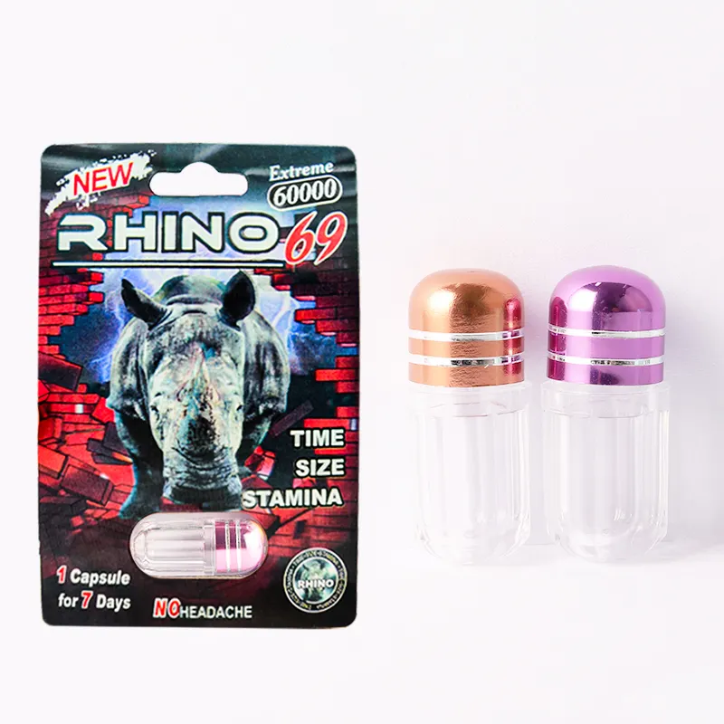 Scatola di visualizzazione 3D per rhino 69 7 pillole maschili migliorano le prestazioni sessuali rhino 69 7 magnum pill capsule packaging
