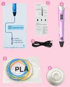 Stylo 3D numérique portable pour enfants, avec filament ABS/PLA, imprimante automatique USB bleue, jouet d'impression - Product Image 3