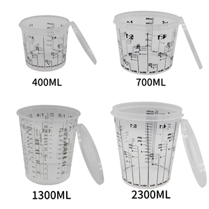 Différents types de gobelets de mélange de peinture - 400/700/1300/2300 ml Plastique anti-corrosion, Échelle précise pour la préparation de la peinture <span class=keywords><strong>automobile</strong></span> - Product Image 6