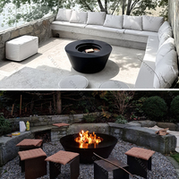CRUISE Firepit BBQ Outdoor Villa Garden Gril rond autoportant 1000mm Bois/Gaz/Alcool Four Noyau Chauffage sans fumée Cheminée