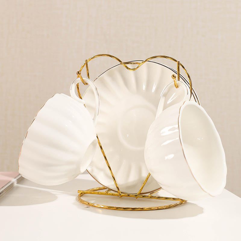 Pumpkin White 2-Piece Cup and Saucer Set