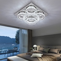 Plafonnier LED en cristal moderne salle à manger éclairage chambre plafonnier carré