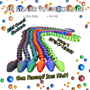 Collar Desestresante Unisex con Diseño de Serpiente Articulada Impreso en 3D para Niños, Material PLA, Embalaje Original, 7-12 meses - Product Image 2