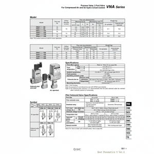 Pièces pneumatiques de soupape de processus de VNA201A-F15A pneumatique SMC - Product Image 1