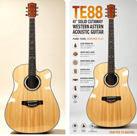 Guitare semi-acoustique professionnelle 41 pouces en épicéa massif avec micro EQ LC-5 et finition brillante, vente en gros d'usine