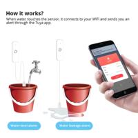 Kontrol Aplikasi Wi-Fi Cerdas Sensor Kebocoran Air Detektor Tingkat Alarm Suara Dioperasikan dengan Baterai Desain Bar Monitor Jarak Jauh IOS/Android