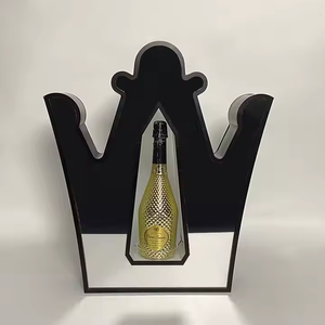 Richshining-Expositor de botellas LED acrílico dorado personalizado, <span class=keywords><strong>VIP</strong></span> para discoteca y bar, presentador, plástico duradero con logotipo (ODM/OEM) - Product Image 1