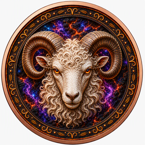 Monete in Rame da 5 Once, Moneta Commemorativa Zodiacale Ariete in Rame Puro .999, Stampa UV Colorata ad Alto Rilievo, Regalo per gli Arieti - Product Image 1