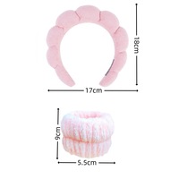 Lot de 4 bandeaux et bracelets de spa pour le lavage du visage, bandeau en peluche pour soins de la peau, pince à cheveux douce, accessoires de maquillage pour femmes