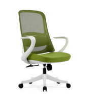 Chaise de bureau ergonomique moderne en gros, hauteur réglable, accoudoirs, coussin en éponge, dossier en maille, base métallique robuste, siège coulissant