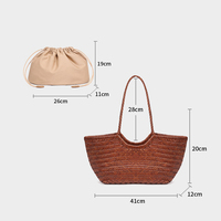 Sac panier tissé rétro français à motif de dragon pour femme, en cuir véritable avec doublure en coton, fermeture ouverte, luxe décontracté pour usage quotidien