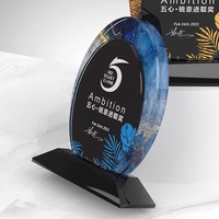 Honneur de cristal couleur impression ovale forme cristal verre trophée Souvenir cadeau personnalisation trophée