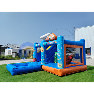 Château gonflable PVC Ocean World <span class=keywords><strong>avec</strong></span> toboggan aquatique et <span class=keywords><strong>piscine</strong></span> pour célébration d'anniversaire - Product Image 3