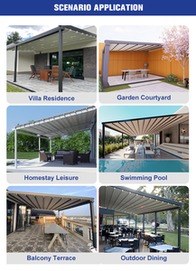 Pérgola de Aluminio con Techo Retráctil de PVC, Componentes Precortados para una Instalación Rápida y Fácil, para Balcón y Terraza - Product Image 4