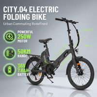 Bicicleta Eléctrica Plegable Urbana con Asistencia al Pedaleo de 250W, Disponible en Almacén de la UE, Ligera y Portátil para Desplazamientos Urbanos