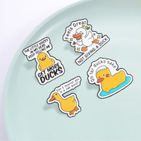 Broches en émail motif canard mignon avec citation amusante, en alliage de zinc, pour vêtements, sacs à dos, décoration de revers, objet de collection