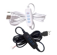 Câble de variateur d'intensité USB 5V en cuivre pur tressé avec interrupteur marche/arrêt pour lampes LED