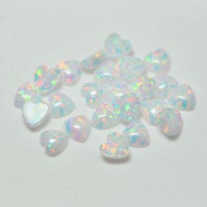 Ópalo Sintético Blanco OP17, Piedras Preciosas Sueltas en Forma de Corazón, Precio de Fábrica - Product Image 6