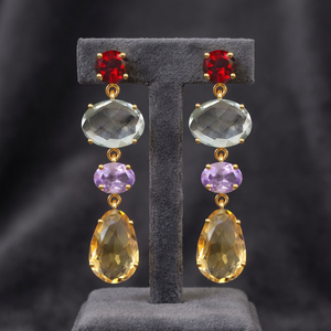 Boucles d'oreilles Huggie tendance pour femmes JAIPUR GEMS JEWELRY Lemon Hydro en argent sterling 925 plaqué or certifié - Product Image 3