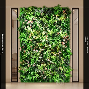 Mur végétal artificiel, gazon, verdure, panneau de plantes artificielles, jardin vertical, feuilles suspendues pour la décoration de mariage - Product Image 6