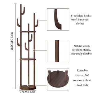 2024 phổ biến hiện đại xoay rắn sàn gỗ thường vụ Áo Giá treo áo - Product Image 2