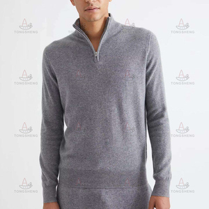 Nhà Cung Cấp Tùy Chỉnh Cộng Với Kích Thước Nội Mông Cổ 100% Tinh Khiết Cashmere Len Pha Trộn Đan Dày 1/4 Nửa Zip Áo Len Cho Nam Giới Homme - Product Image 2